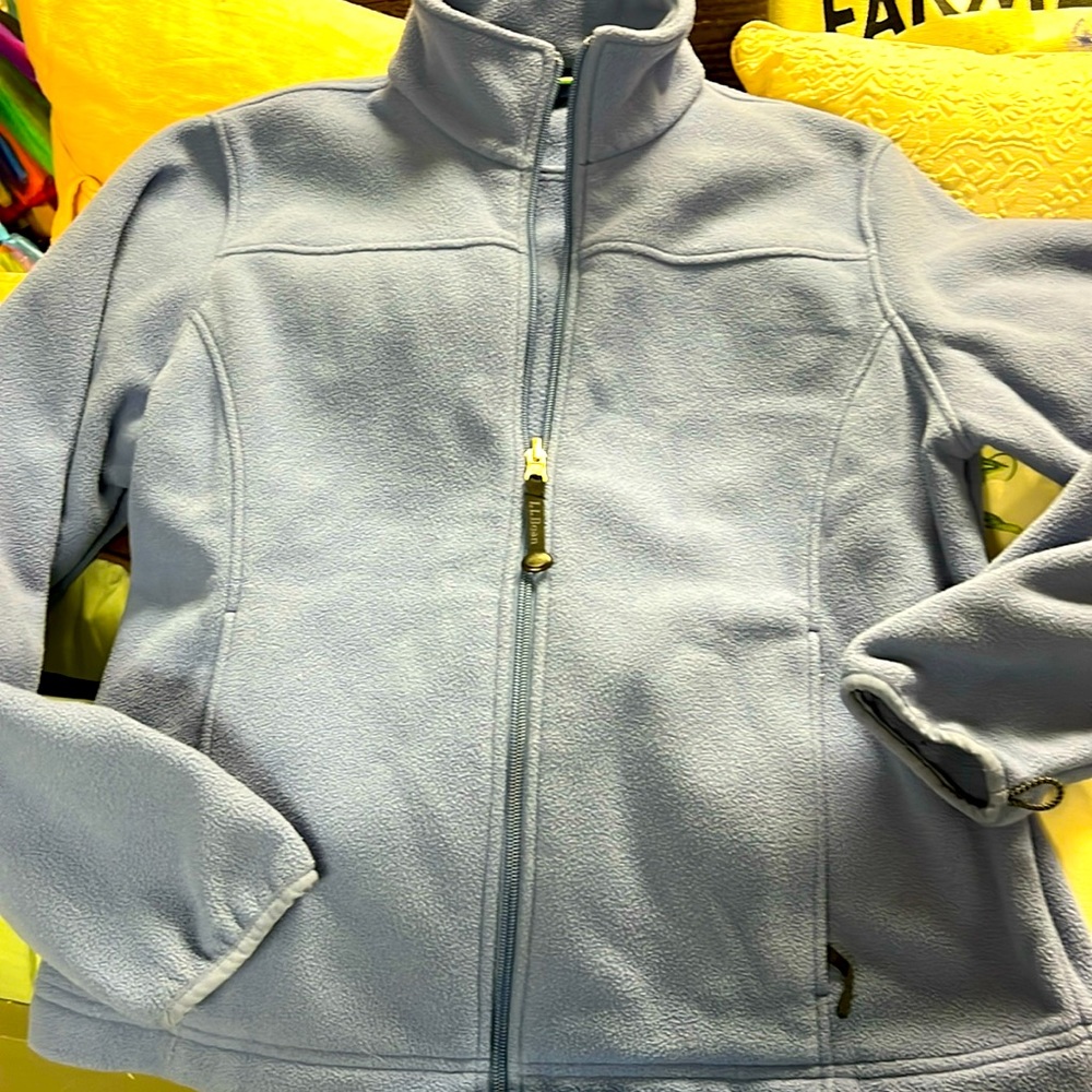 Women’s L.L. Bean size medium jacket, blue fleece zip up